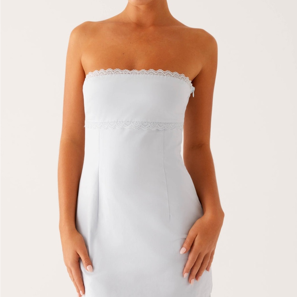Peppermayo Strapless Light Blue Dress